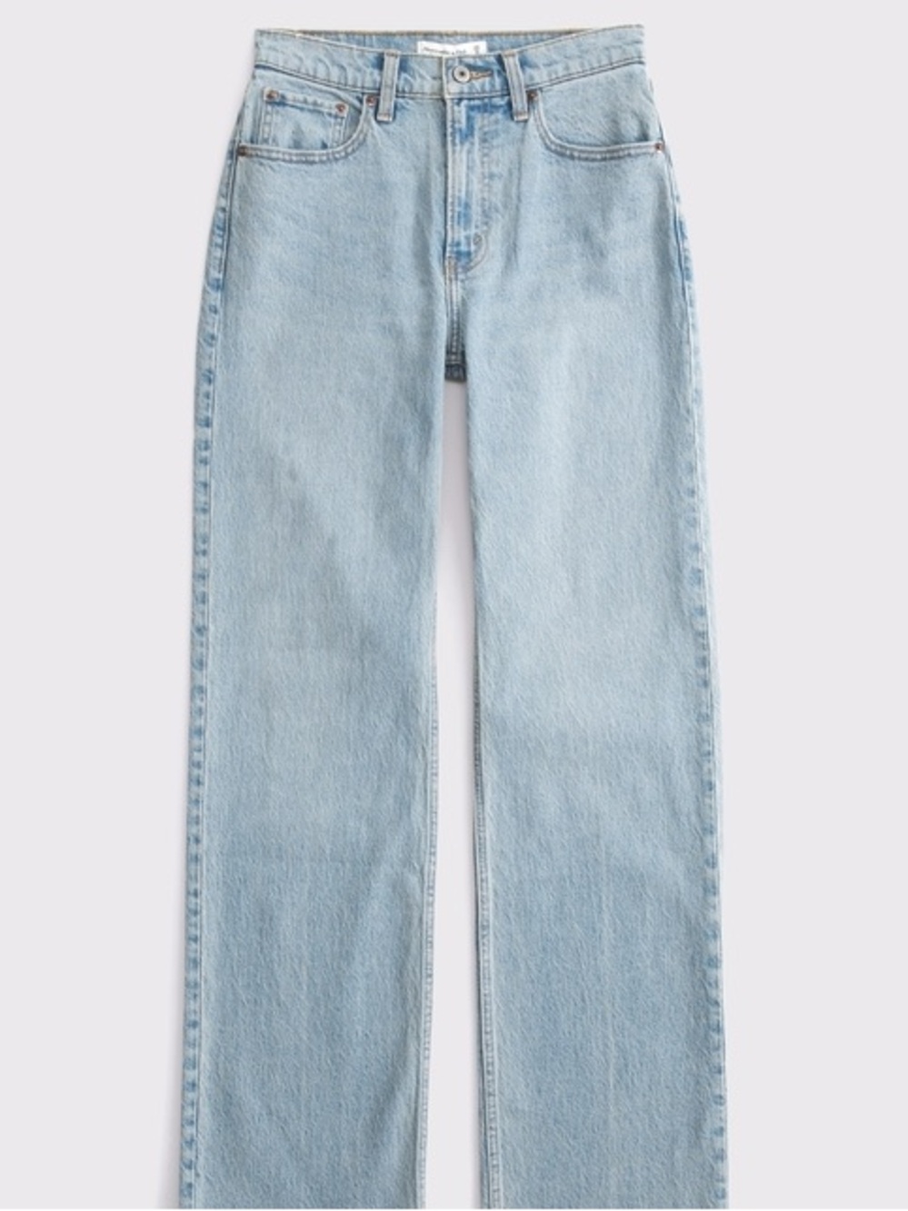 Abercrombie Light Wash Curve Love Wide-Leg Jeans